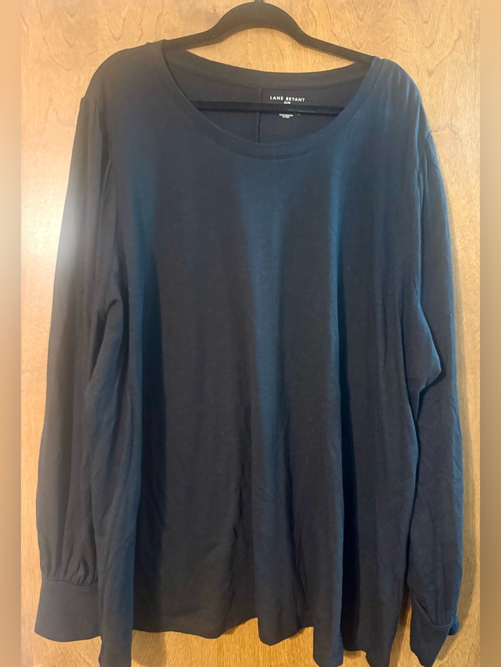 Lane Bryant Black Scoop Neck Long Sleeve Top